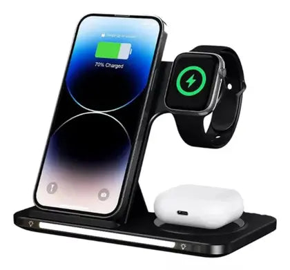 Carregador sem fio 3 em 1 (cel+fone+relógio)